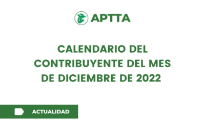 Calendario del contribuyente del mes de diciembre de 2022