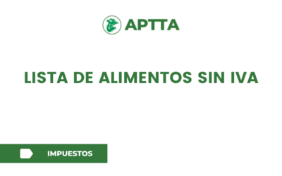 LISTA DE ALIMENTOS SIN IVA