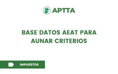 BASE DATOS AEAT PARA AUNAR CRITERIOS