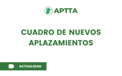 Cuadro de nuevos aplazamientos