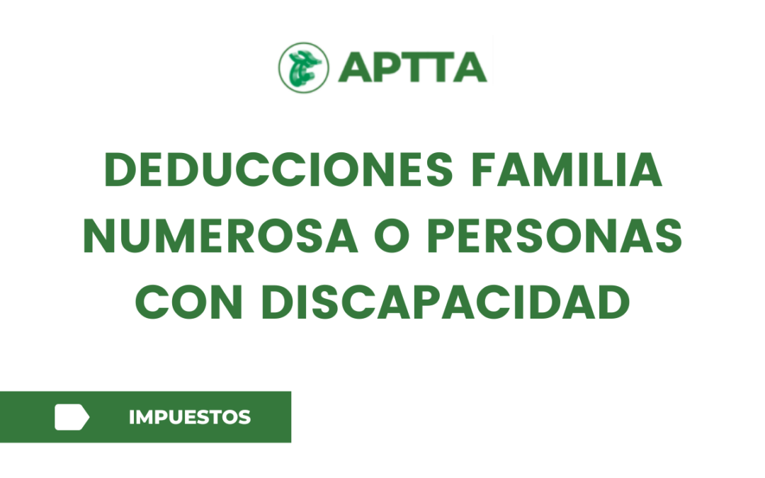 Deducciones familia numerosa o personas con discapacidad